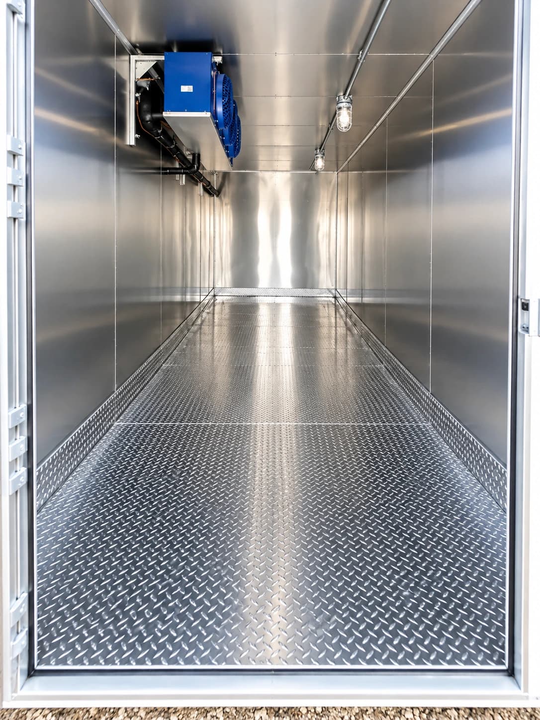 12ft refrigerated trailer stainless steel interior.