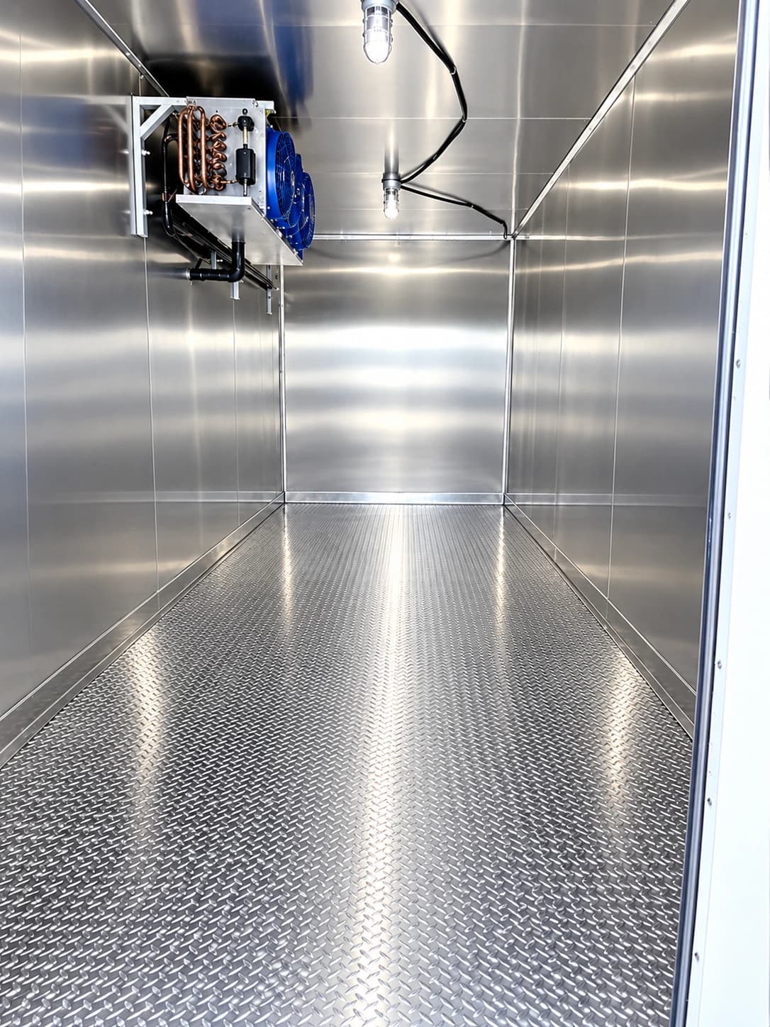 Refrigerated trailer interior cooling system.